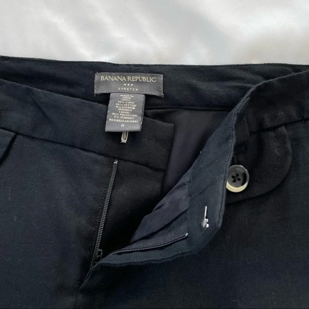 Banana Republic Lined Black Linen Pants Size 0‎